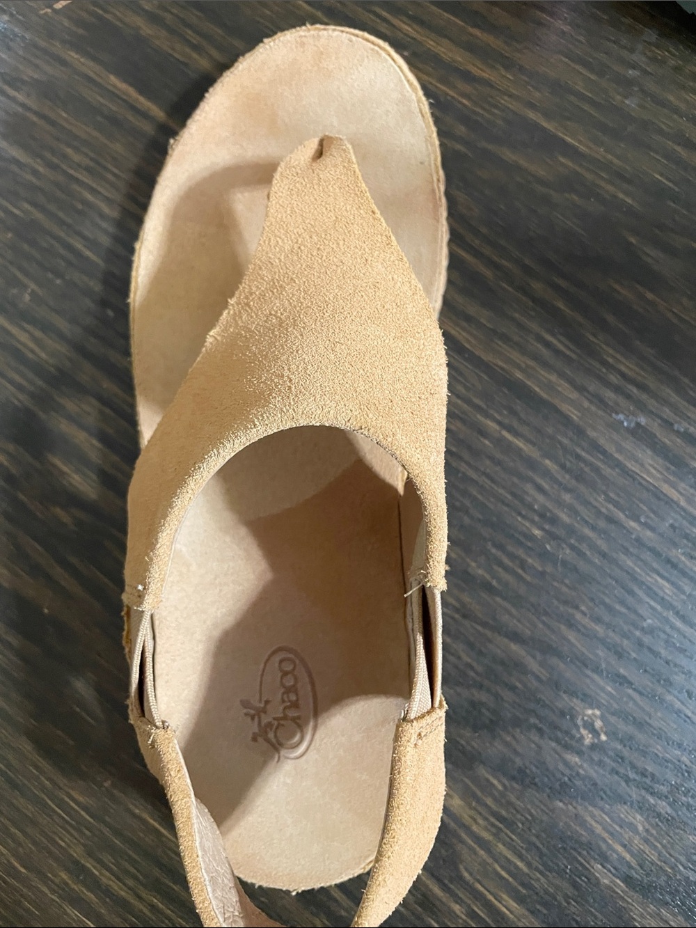 Chaco Women's Tan Suede Toe-Post Sandals - Picture 2 of 4